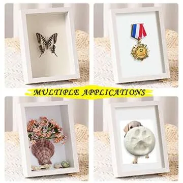 TouYinger 5x7 Small Shadow Box Frame Display Case , Display Case Box for Memorabilia, Medal, Wedding Memories, Crafts, Tickets and Photos (White, 5x7)