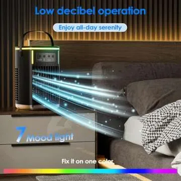 Portable Air Conditioners, Cooling fan Air Conditioner with Remote,Evaporative air cooler with 3 Wind Speeds & 1500ML Water Tank,2-8H Timer & 7 LED Light, Mini Portable Air Conditioner for Room,Office