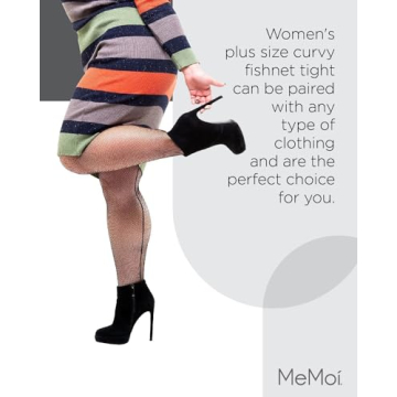MeMoi Plus Size Fishnet Thigh High Stockings for Women