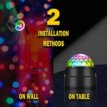 Apeocose [3-Pack] Disco Ball Party Lights Sound Activated with Remote Control, 12 Modes DJ Strobe Stage Light for New Years Eve Party Supplies 2025 New Years Eve Party Decorations Home Dance Birthday