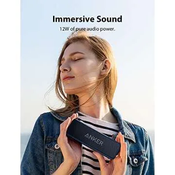 Anker Soundcore 2, 12W Dual-Driver, Portable Bluetooth Speakers for Daily Use, and Wireless , Extended Battery Life, 24-Hour Playtime, IPX7 Water Resistant, Built in Mic, 66 ft Bluetooth Range- Blue