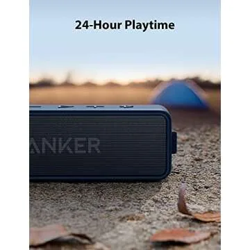 Anker Soundcore 2, 12W Dual-Driver, Portable Bluetooth Speakers for Daily Use, and Wireless , Extended Battery Life, 24-Hour Playtime, IPX7 Water Resistant, Built in Mic, 66 ft Bluetooth Range- Blue
