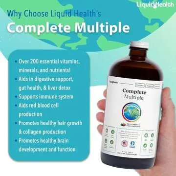 LIQUIDHEALTH 32 Oz Liquid Multivitamin for Adult Men & Women - Complete Multiple, Natural Immune Support, Non-GMO, Vegan, Gluten Free, Sugar Free, Minerals, Prebiotic Fiber Vitamins Supplement