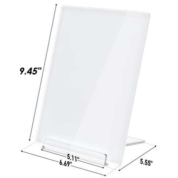 MaxGear Desktop Glass Dry Erase Board, Small Dry Erase Whiteboard with Stand 9.45" x 6.69", Toughened Glass Whiteboard for Desk with Erase, Acrylic Planner Memo Notepad to Do Lists for Office, Home