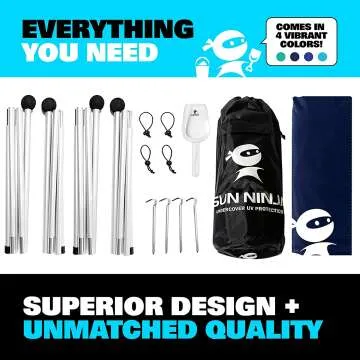 SUN NINJA Beach Tent UPF50+ for Outdoor Activities