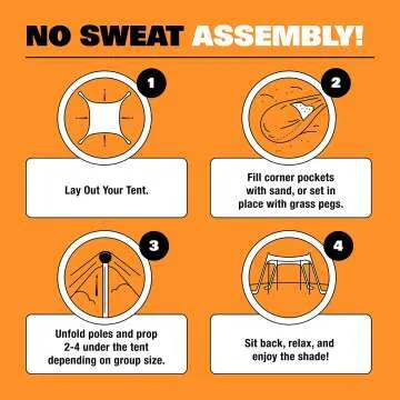 SUN NINJA Beach Tent UPF50+ for Outdoor Activities