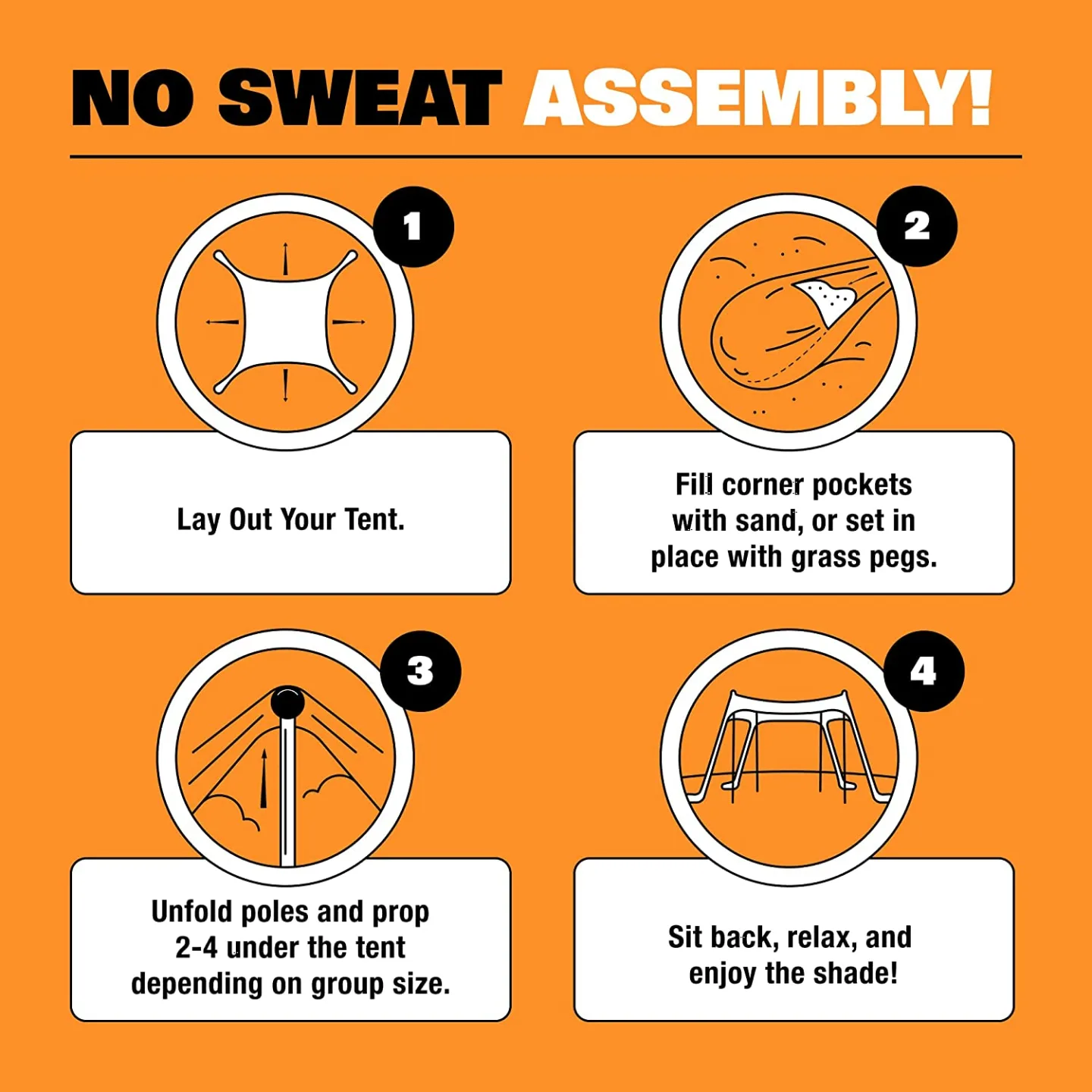 SUN NINJA Beach Tent UPF50+ for Outdoor Activities