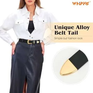 WHIPPY Women Leather Belt for Jeans and Dresses