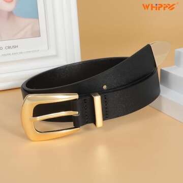 WHIPPY Women Leather Belt for Jeans and Dresses