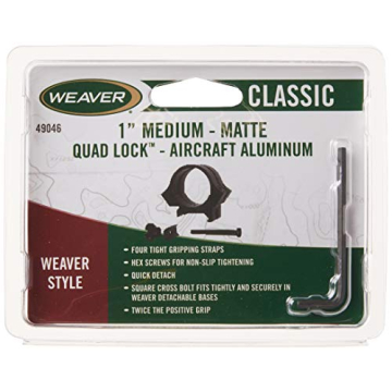 Weaver Quadlock 1-Inch Medium Scope Rings - Durable & Affordable