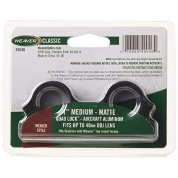 Weaver Quadlock 1-Inch Medium Scope Rings - Durable & Affordable