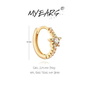 Stylish MYEARS Star Gold Huggie Earrings for Women