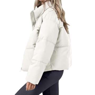 URMOSS Women's 2024 Winter Cropped Puffer Jacket - Lightweight & Stylish