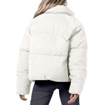 URMOSS Women's Winter Cropped Puffer Jacket - Stylish & Warm