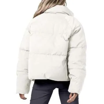 URMOSS Women's Winter Cropped Puffer Jacket - Stylish & Warm
