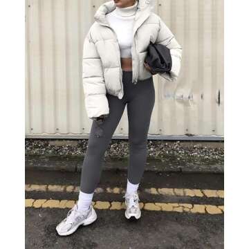 URMOSS Women's Winter Cropped Puffer Jacket - Stylish & Warm