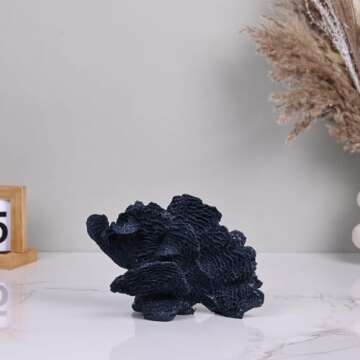 DOVDOV Navy Blue Home Decor Accents, Coral Decor Statues, Coral Reef Decor, Blue Family Room Decor, Coastal Home Decor Living Room Apartment Hotel Office Desktop Decor.