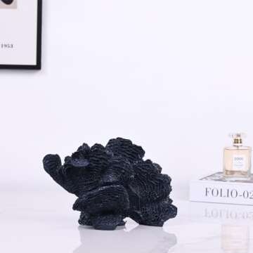 DOVDOV Navy Blue Home Decor Accents, Coral Decor Statues, Coral Reef Decor, Blue Family Room Decor, Coastal Home Decor Living Room Apartment Hotel Office Desktop Decor.