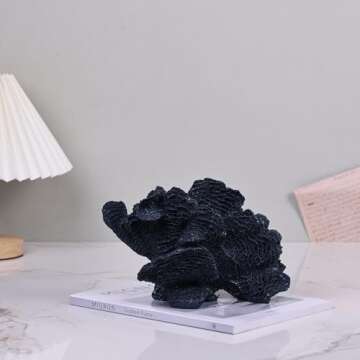 DOVDOV Navy Blue Home Decor Accents, Coral Decor Statues, Coral Reef Decor, Blue Family Room Decor, Coastal Home Decor Living Room Apartment Hotel Office Desktop Decor.