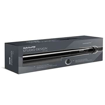 BaBylissPRO Flat Iron Hair Straightener, 1.5" Rootreacher Hair Straightener Iron, Perfect for Close to Scalp, Roots Straightening, All Hair Types, Black