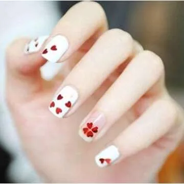 Nail Glitter 12 Boxes Heart Nail Art Flakes Hexagon Confetti Festival Glitter Colorful Chunky Glitters for Hair Face and Eye Make Up Foil Flakes (12Colors,Heart-Shaped)