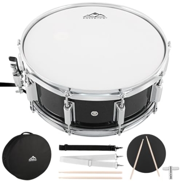 EASTROCK Snare Drum 14x5.5 Inches - Ideal for Beginners - Complete Set with Gig Bag, Sticks and Acce...
