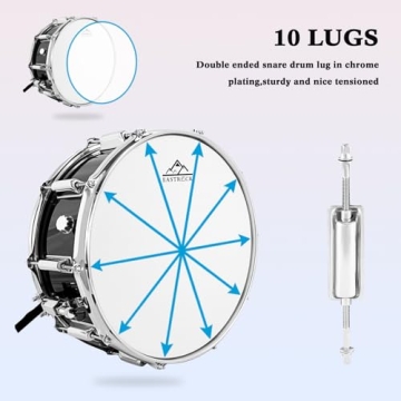 EASTROCK Snare Drum Set for Students with Gig Bag