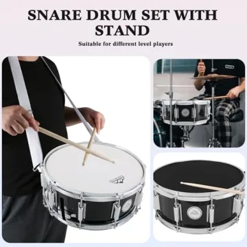 EASTROCK Snare Drum Set for Students with Gig Bag
