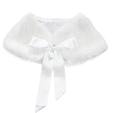 FakeFace Flower Girls Wrap Shawl Wedding Bridesmaid Tippet Stole Christmas Party Dress Costume Shrug...