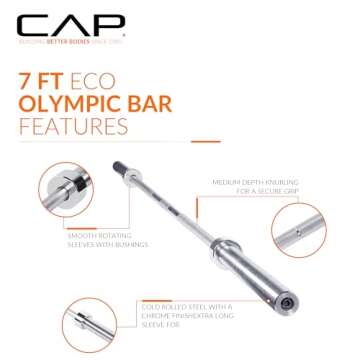 CAP Barbell Classic 7-Foot Olympic Bar, Chrome
