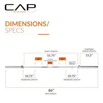 CAP Barbell Classic 7-Foot Olympic Bar, Chrome