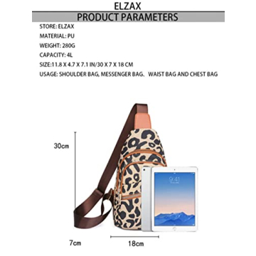 Hiriotin Stylish Leopard Print Chest Bag for Women