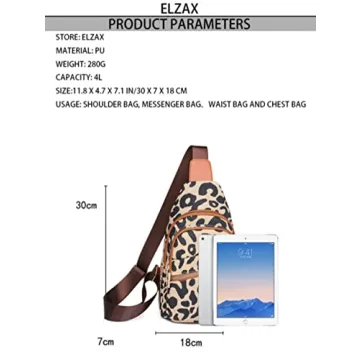 Hiriotin Stylish Leopard Print Chest Bag for Women