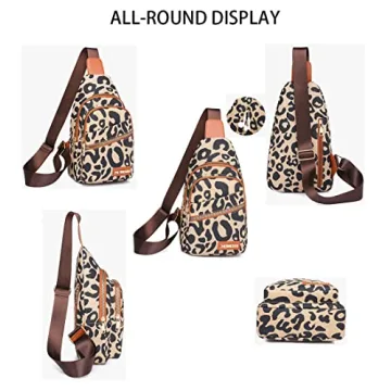 Hiriotin Stylish Leopard Print Chest Bag for Women