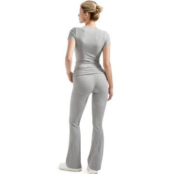 SUUKSESS Women Lounge Set Y2K Style Foldover Pants