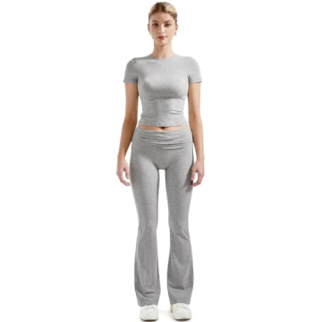 SUUKSESS Women Lounge Set Y2K Style Foldover Pants