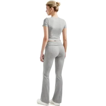SUUKSESS Women Lounge Set Y2K Style Foldover Pants