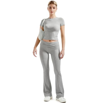 SUUKSESS Women Lounge Set Y2K Style Foldover Pants