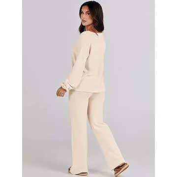 ANRABESS Women Two Piece Sweater Lounge Set - Fashionable Comfort