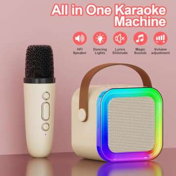 Mini Karaoke Machine for Kids and Adults with Bluetooth