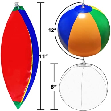 Jishi Beach Balls 12-Pack Kids Summer Fun Inflatable Toys
