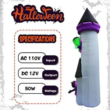 10 Ft Halloween Inflatables Archway with LED Lights