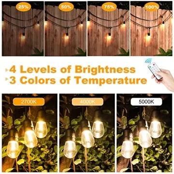 Mlambert Solar String Lights - 48ft Outdoor Remote LED