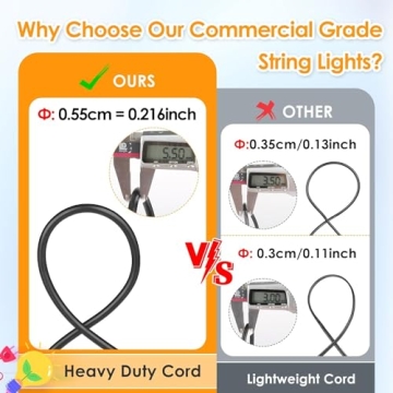 Mlambert Solar String Lights - 48ft Outdoor Remote LED