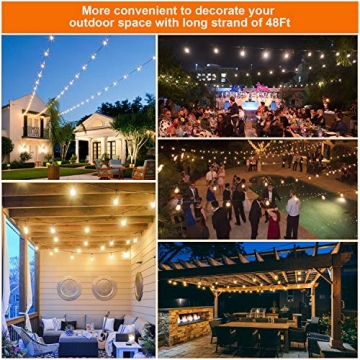 Mlambert Solar String Lights - 48ft Outdoor Remote LED