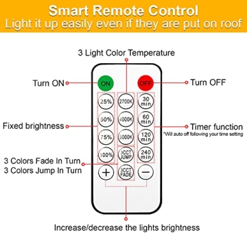 Mlambert Solar String Lights - 48ft Outdoor Remote LED