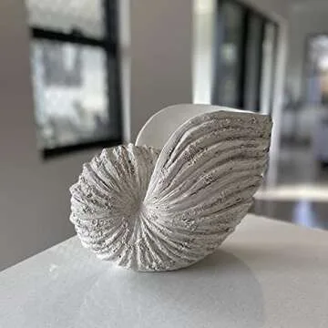 Huey House Nautilus Shell Sculpture - Coastal Decor