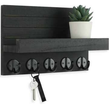 Elegant Key Holder & Mail Organizer with Shelf