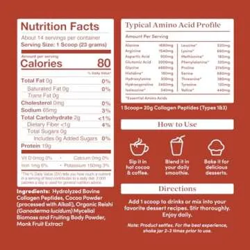 Further Food Chocolate Collagen Peptides Powder, Grass-Fed Pasture-Raised Hydrolyzed Type 1 & 3 Prot...