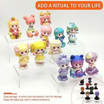 8 Pcs Acrylic Display Risers - Clear Stand for Cupcakes & More